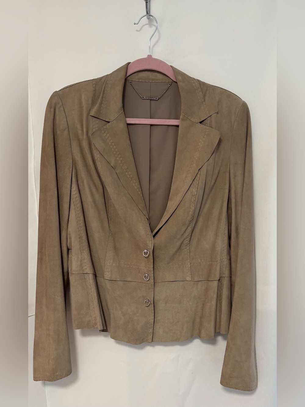 Elle Tahari Tailored Lamb Suede Blazer - Size Large.